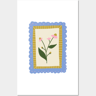 Floral scalloped frame Posters and Art